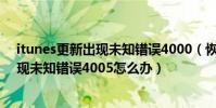 itunes更新出現未知錯誤4000(恢復模式用itunes恢復出現未知錯誤4005怎么辦)