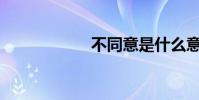 不同意是什么意思?