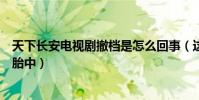 天下長安電視劇撤檔是怎么回事(這樣優秀的作品居然腹死胎中)