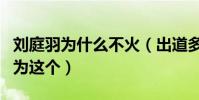 劉庭羽為什么不火(出道多年不溫不火僅是因為這個)