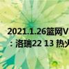 2021.1.26籃網VS熱火（2021-2022NBA常規賽12.09戰報：洛瑞22 13 熱火主場復仇雄鹿）