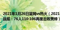 2021年1月26日籃網vs熱火(2021-2022NBA常規賽12.09戰報:76人110:106再度擊敗黃蜂)