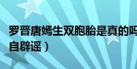 羅晉唐嫣生雙胞胎是真的嗎(產后復出的她親自辟謠)
