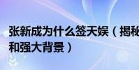 張新成為什么簽天娛(揭秘張新成的個人資料和強大背景)