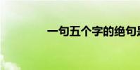 一句五個字的絕句是什么?