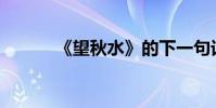 《望秋水》的下一句話是什么?
