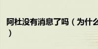 阿杜沒有消息了嗎(為什么沒有阿杜的消息了)