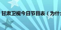 甘肅衛視今日節目表(為什么沒有甘肅衛視)