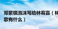 鄧紫棋泡沫寫給林宥嘉(林宥嘉寫給鄧紫棋的歌有什么)