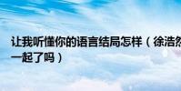 讓我聽懂你的語言結局怎樣(徐浩然和傣族女孩玉波結局在一起了嗎)