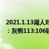 2021.1.13湖人對火箭（2021-2022NBA常規賽12.12戰報：灰熊113:106輕松擊退火箭）