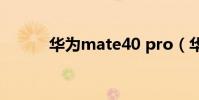 華為mate40 pro(華為Mate)