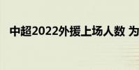 中超2022外援上場人數 為什么中超沒有直播