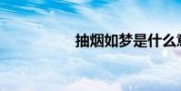 抽煙如夢是什么意思?