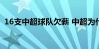 16支中超球隊欠薪 中超為什么才16支球隊