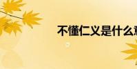 不懂仁義是什么意思?
