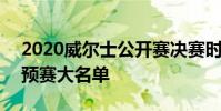 2020威爾士公開賽決賽時間 2021威爾士世預賽大名單