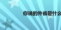 你說的外省是什么意思?