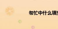 匆忙中什么填空?