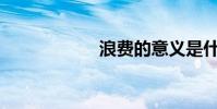 浪費的意義是什么?