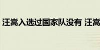 汪嵩入選過國家隊沒有 汪嵩為什么沒打比賽