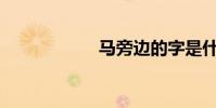 馬旁邊的字是什么?
