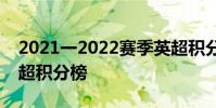 2021一2022賽季英超積分榜 2021-2022英超積分榜