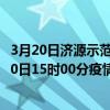 3月20日濟源示范區最新疫情消息通報-濟源示范區截至3月20日15時00分疫情數據統計情況