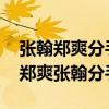 張翰鄭爽分手原因是什么 爽爸十字真言回應鄭爽張翰分手原因