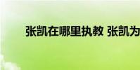 張凱在哪里執教 張凱為什么沒打球