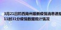 3月21日黔西南州最新疫情消息通報-黔西南州截至3月21日11時31分疫情數據統計情況