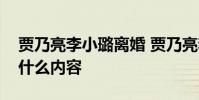 賈乃亮李小璐離婚 賈乃亮李小璐發聲明說了什么內容