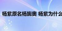 楊紫原名楊旎奧 楊紫為什么改名小名叫什么