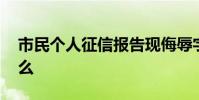 市民個人征信報告現侮辱字眼 具體發生了什么