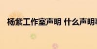 楊紫工作室聲明 什么聲明事情具體經過是