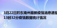 3月22日黔東南州最新疫情消息通報-黔東南州截至3月22日13時32分疫情數據統計情況