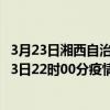 3月23日湘西自治州最新疫情消息通報-湘西自治州截至3月23日22時00分疫情數據統計情況