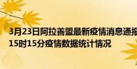 3月23日阿拉善盟最新疫情消息通報-阿拉善盟截至3月23日15時15分疫情數據統計情況