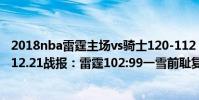 2018nba雷霆主場vs騎士120-112 2021-2022NBA常規賽12.21戰報:雷霆102:99一雪前恥復仇灰熊