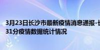 3月23日長沙市最新疫情消息通報-長沙市截至3月23日21時31分疫情數據統計情況