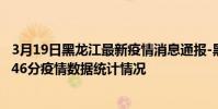 3月19日黑龍江最新疫情消息通報-黑龍江截至3月19日08時46分疫情數據統計情況