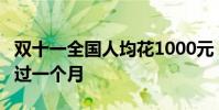 雙十一全國人均花1000元 網友:20塊錢如何過一個月