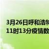 3月26日呼和浩特最新疫情消息通報-呼和浩特截至3月26日11時13分疫情數據統計情況