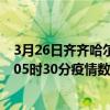 3月26日齊齊哈爾最新疫情消息通報-齊齊哈爾截至3月26日05時30分疫情數據統計情況