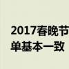 2017春晚節目單曝光 與此前網絡曝光的節目單基本一致