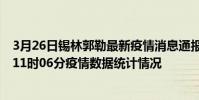 3月26日錫林郭勒最新疫情消息通報-錫林郭勒截至3月26日11時06分疫情數據統計情況