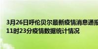 3月26日呼倫貝爾最新疫情消息通報-呼倫貝爾截至3月26日11時23分疫情數據統計情況