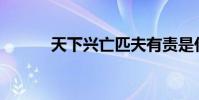 天下興亡匹夫有責是什么意思?