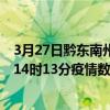 3月27日黔東南州最新疫情消息通報-黔東南州截至3月27日14時13分疫情數據統計情況