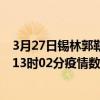3月27日錫林郭勒最新疫情消息通報-錫林郭勒截至3月27日13時02分疫情數據統計情況
